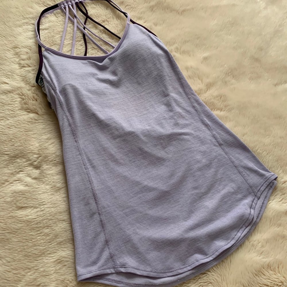 EUC Lululemon Lighten Up Tank Lilac Blurry Belle 4 - Picture 8 of 16
